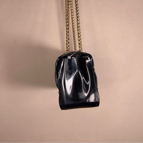 SMALL BLACK GOLD JELLY PURSE SMALL GOTH GLAM QUILTED LOOK - Picture 3 of 15